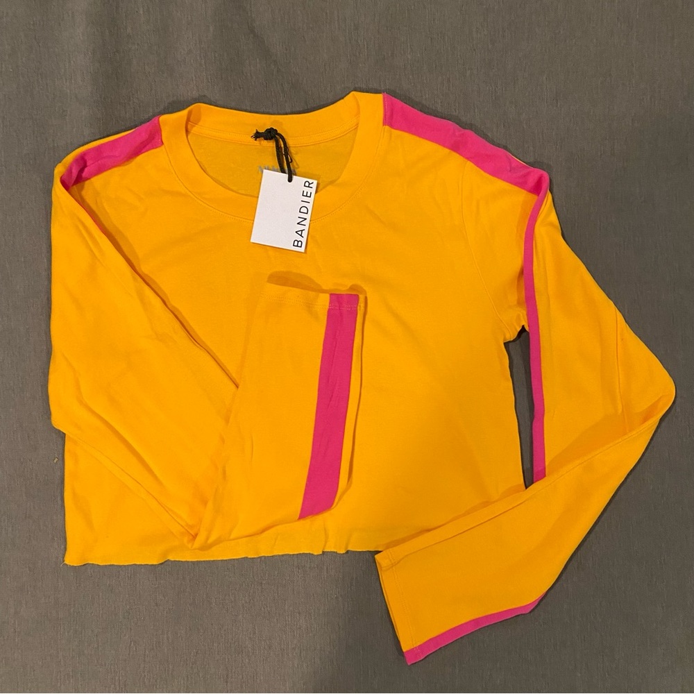 Bandier All Access Cropped Long Sleeve Top | M | NWT
